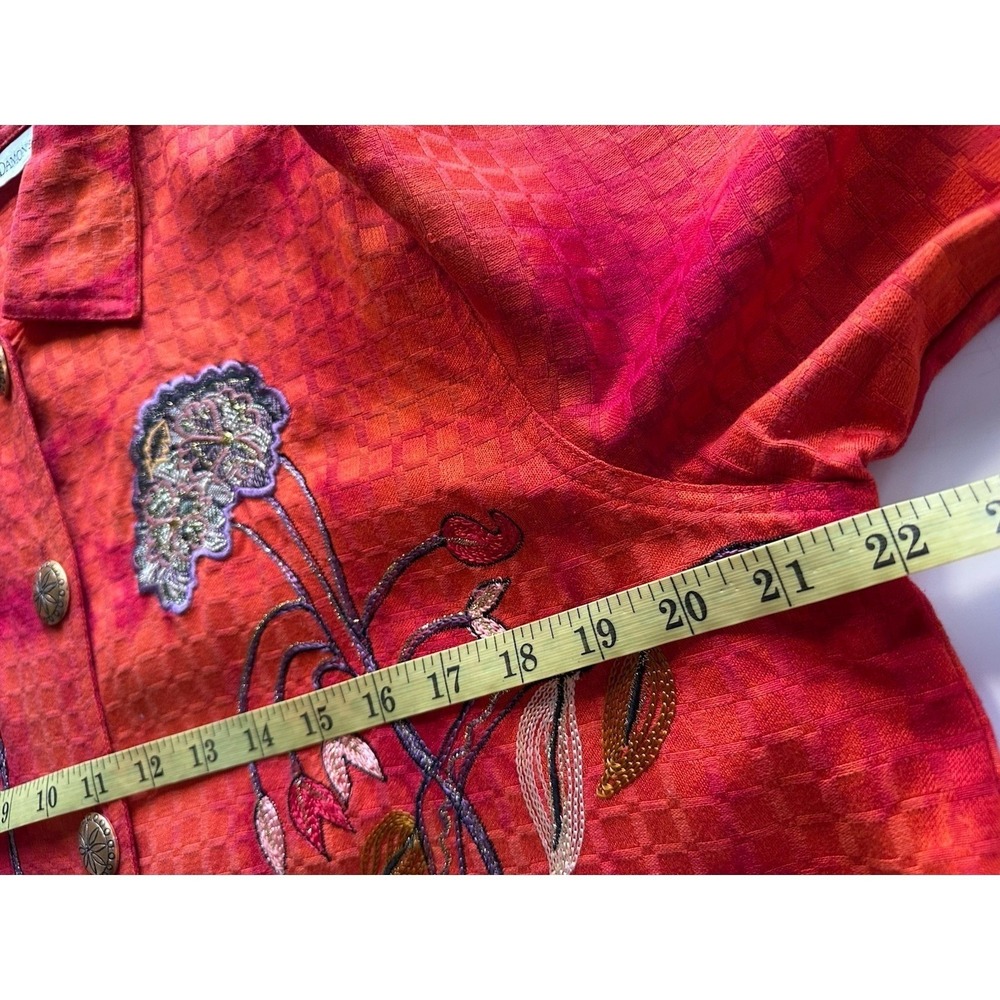 Drapers & Damons Artwear Embroidered Floral Jacket Boho Women Petite Large - Picture 9 of 13